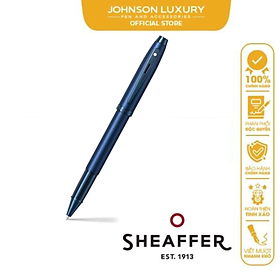 Bút bi nước Sheaffer 100 E1937151 màu xanh Satin với viền màu xanh PVD