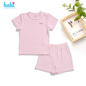 Bộ quần áo sơ sinh cho bé vải sợi tre siêu mềm mịn cao cấp - đồ sơ sinh cho bé (2,5kg - 15kg) - bộ cộc tay cho bé Haki BB002
