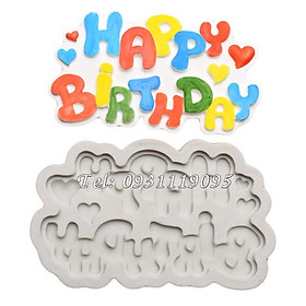 Mua Khuôn rau câu silicon sinh nhật Happy Birthday - Mã số 1639