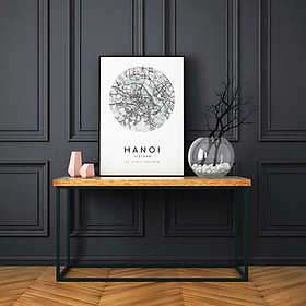 Mua Tranh canvas bản đồ Hà Nội