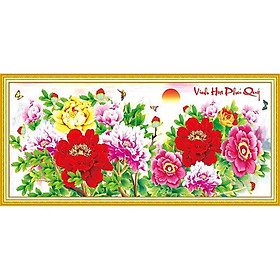 Tranh đính đá Hoa Mẫu Đơn Vinh Hoa Phú Quý Lg1527 (120x60) chưa đính