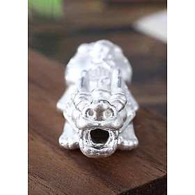 Charm tỳ hưu bạc trắng xỏ ngang - Ngọc Quý Gemstones