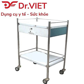 Xe đẩy inox 2 tầng 35x50cm DCG29 (có hộc)