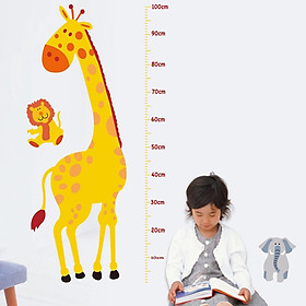 Giraffe Lion Removable Wall Art Stickers Vinyl Decal Kids Room Height Chart
