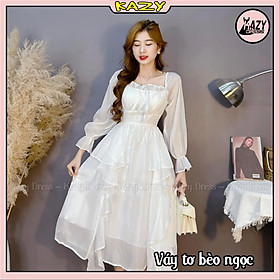 Váy tơ bèo ngọc 2 lớp phong cách tiểu thư siêu sang chảnh KAZY DRESS V052