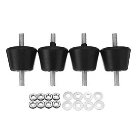 4Pcs Air Conditioner Outer Rubber Cushion Reduce Noise Shock Black 76x40MM