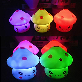 LED Novelty Lamp 7-Color Changing Mini Lamp Night Light Romantic Mushroom Shape Light Cute Lamp Decoration Exquisite Shell Light