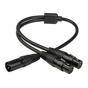 3 Pin XLR Male to Dual 2 Female Microphone Cable for Microphone Audio Black