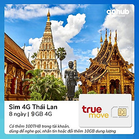 Gohub - Sim 4G Thái Lan Truemove 9GB (GỌI + DATA + Public Wifi)