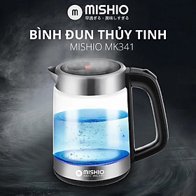 Bình đun 1.8L thủy tinh borosilicate mâm inox 304 Mishio MK341 – Hàng chính hãng