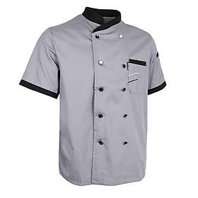 Chef Jacket Coat Apparel Hotel Kitchen Service Bakery Uniform Short Sleeve Catering Workwear for Men Wo