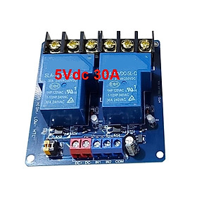 Mua Module 2 relay 5Vdc 30A có opto kích high/low HES-5-30A