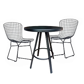 Bộ bàn ghế ngoài trời sân thượng đẹp 2 ghế BERTOIA-2