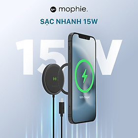 Miếng sạc Mophie Snap Plus - sạc nhanh không dây chuẩn Qi, công suất lên tới 15w, nam châm hít, vòng từ tính adapter - Hàng chính hãng