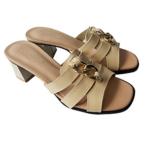 Dép Cao Gót Nữ BIGGBEN Da Bò Cao 5 Phân DCG90