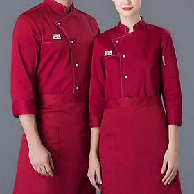Unisex Chef Jackets Coat Long Sleeves Shirt Kitchen Uniform
