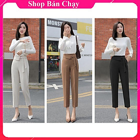 Quần Baggy Công Sở Nữ Lưng Cao 3 Cúc Phối Nơ Chất Xịn Thanh Thoát, Tinh Tế, Nữ Tính, Dễ Phối Đồ, HÀNG SIÊU HOT