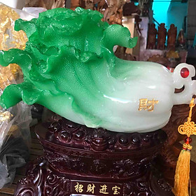 Tượng bắp cải thỏi vàng to 40cm trưng trong nhà công ty luôn có tiền tài của cải vào rất tốt