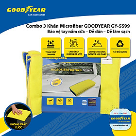 Combo 3 Khăn Lau Đa Năng Microfiber GOODYEAR GY-5599 (40*30cm) Không Gây Trầy Xước Thấm Hút Bụi Siêu Sạch - Nhập Khẩu Chính Hãng