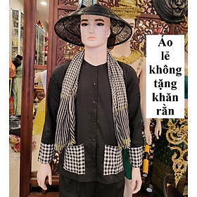 (Có Sẵn) Áo Bà Ba Nam Vải Kate Cao Cấp Kèm Khăn Rằn, Quần Áo Chú Cuội Chị Hằng Nhân Dịp Trung Thu - 1 Áo lẻ Nam Đen Caro