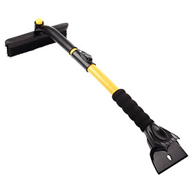 Fun line snow Qingling AX-10 three-in-one lock telescopic snow shovel strengthen metal rod 72-93cm long double row brush SUV car defrosting de-icing snow removal tool