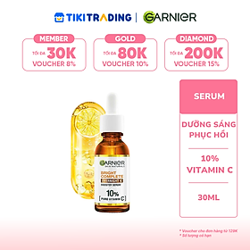 Dưỡng chất ban đêm dưỡng sáng & phục hồi Garnier 10% Vitamin C Nguyên Chất Bright Complete Overnight Serum 30ml