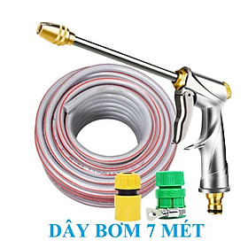 Bộ dây vòi xịt nước rửa xe, tưới cây . tăng áp 3 lần, loại 7m, 10m 206701-2 đầu đồng,cút, + tặng đai