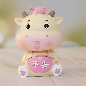 Tượng Trâu lắc đầu trang trí xe hơi bàn làm việc - 004