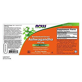 Viên Uống Now Ashwagandha (Withania somnifera) 450mg
