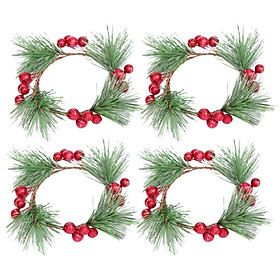 4x Candle Wreaths Candle Holder Stand Candle Garland for Home Party