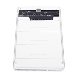 2.5" SATA to USB Type C 3.0 External HDD Hard Drive Enclosure Case Clear
