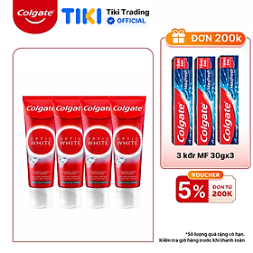 Bộ 4 Kem Đánh Răng Colgate trắng răng Optic White Exfoliating Mineral cho răng sáng bóng 100g/tuýp