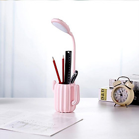 Rechargeable Cactus Shape Eye Protective LED Lamp for Student Kids Room Bedside Reading