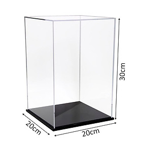 Hộp mica Enter BOX109 20x20x30cm mica dày 2mm, đế đen 5mmx2 chữ nhật đứng, Hộp trưng bày mô hình, Hộp mica trong chống bụi
