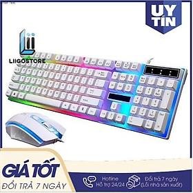 Mua - Bộ bàn phím giả cơ kèm chuột có đèn LED - G21 Hàng Mới