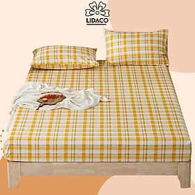 Bộ ga giường cotton Tici kẻ LIDACO cao cấp (Nhiều mẫu lựa chọn)