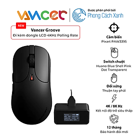 Mua Chuột không dây siêu nhẹ Vancer Groove - Đi kèm dongle LCD 4KHz Polling Rate - Hàng Chính Hãng