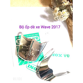 Combo Bộ ốp dè INOX xe WAVE sản xuất năm 2017 đến 2023 + 1 tem logo Titan HONDA giá 1 cặp tại xưởng INOX Vũ