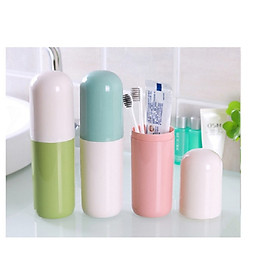 Hộp Đựng Bàn Chải Đánh Răng Kiểu Viên Thuốc (Kiêm 2 Cốc) giao màu ngẫu nhiên