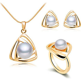 Bộ trang sức ngọc trai ba món sang trọng