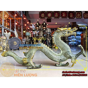Mua Tượng Linh Vật Rồng Bay Màu Xanh Giả Cổ Bằng Đồng Dài 31cm Đẹp
