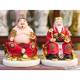 Mua  Đồ thờ cúng  Tượng địa tài đá đỏ trơn áo rồng bằng đá sắc nét