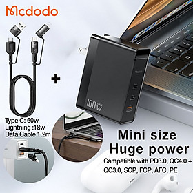 Mua Adapter Củ Sạc Đa Năng Mcdodo EU/UK/US GaN 100W PD3.0 PPS QC3.0 Dùng Cho Điện Thoại Laptop Macbook Kèm Cáp Sạc 4 Trong 1 60W- Hàng Chính Hãng