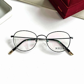 Kính thời trang nam nữ dáng Mắt bầu nhỏ gọng kim loại dễ đeo 