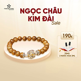 Vòng tay Trầm Hương Ngọc Châu Kim Đài - May mắn tình duyên - Charm bạc 925 và Đá Phong Thủy - Trầm Tốc Việt Nam - Thiên Mộc Hương