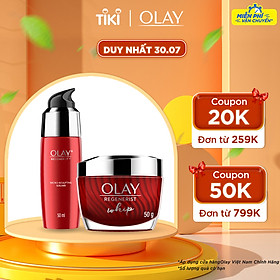 Bộ 2 sản phẩm chống lão hóa hoàn hảo Olay Regenerist Advance Anti Aging: 1 Kem dưỡng ẩm Whips 50g + 1 Serum