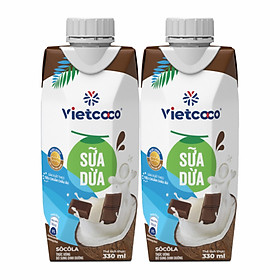 COMBO2 HỘP SỮA DỪA SOCOLA UHT VIETCOCO 330ML