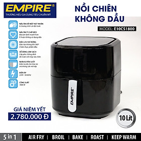 Mua Nồi chiên không dầu EMPIRE 10 lít model E10CS1800 - HÀNG CHÍNH HÃNG - HÀNG NHẬP KHẨU