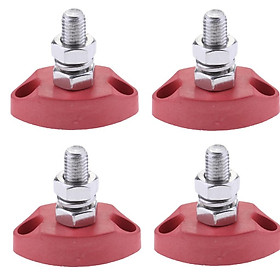 4pcs 6mm Red Junction Block Power Post Insulated Terminal Stud Boat Marine