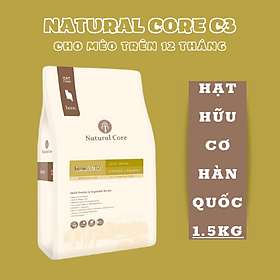 Thức ăn hạt cho mèo Natural Core C3 Bene 3012 | Thịt gà và Cá hồi | Tốt cho tiết niệu và tim mạch | Ngăn ngừa dị ứng | Chính hãng Hàn Quốc - 1,5Kg